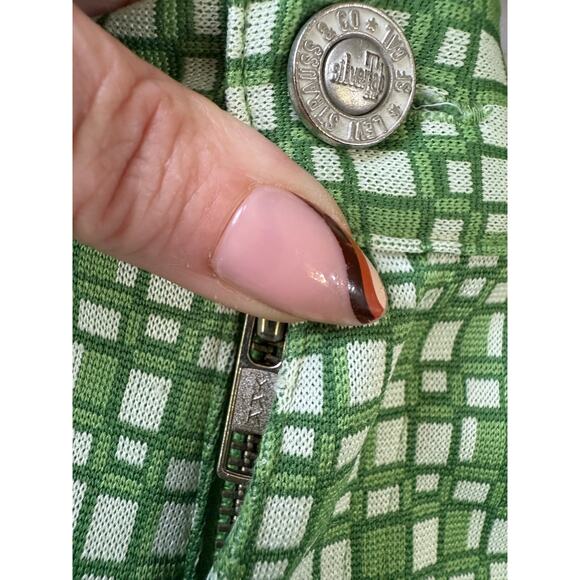 Levi’s silver tab green geometric retro polyester pants vintage women’s 9/10 - Picture 6 of 10